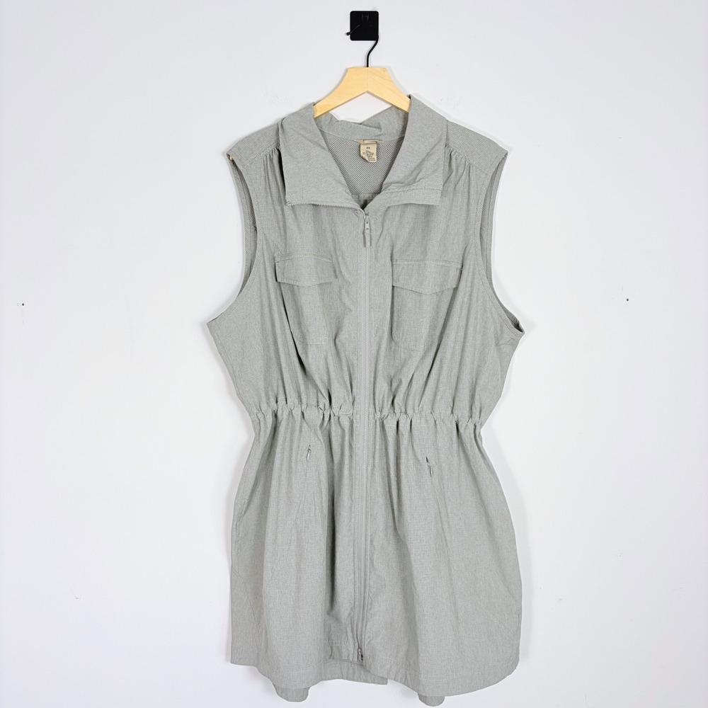 Duluth Trading Co Light Gray Sleeveless Zip-Front Utility Vest size 2x